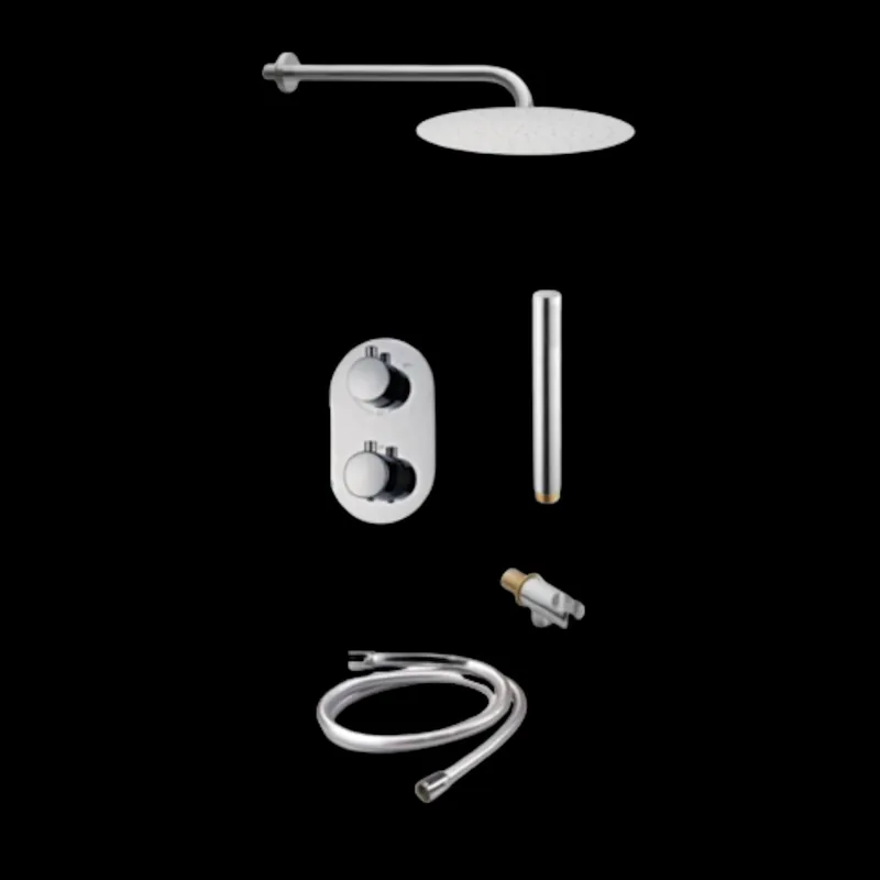 Doucheset Sanilux Rubb Inbouw Met Thermostaat, Douchekop 30 cm, Doucheslang en Handdouche Chroom Direct Verzonden