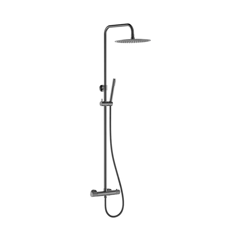 Hoge Kwaliteit Regendoucheset Opbouw Wiesbaden Ribbd Opbouw Gunmetal