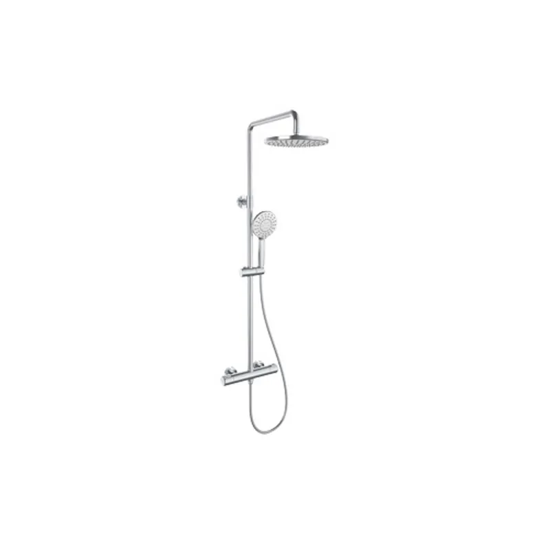 Beste Prijs Douchesysteem Plieger Voda Thermostatisch met Douchekraan, Hoofddouche, Handdouche en Doucheslang HOH 15 cm Chroom