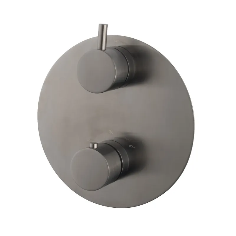 BWS Afbouwdeel Cemal Douche Thermostaat 2-Weg Rond Gunmetal Flitsaanbieding