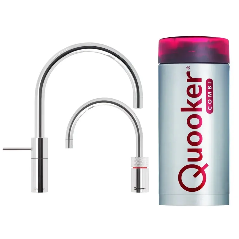 Rechtstreeks Van De Fabrikant Quooker Nordic Round Twintaps met Combi + Boiler RVS