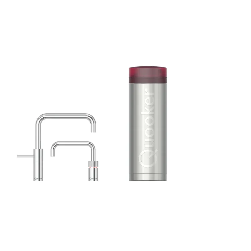 Quooker Nordic Square Twintaps met PRO3 VAQ-E Boiler Chroom Gratis Retour