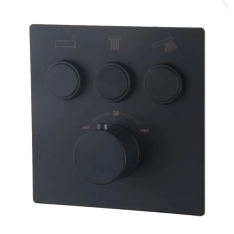 Afbouwdeel 3-wegs Wiesbaden Caral Klik Thermostatisch Mat Zwart Veilige Betaling