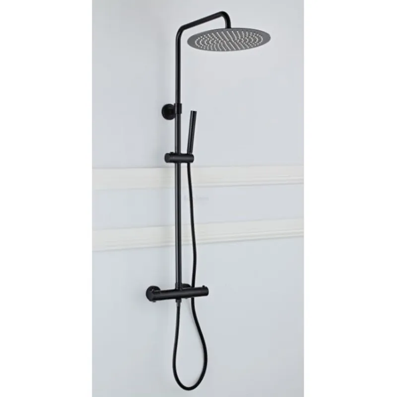 Opbouw Regendouche Set Boss & Wessing Ronde Hoofddouche 20 cm Mat Zwart Koop Vandaag