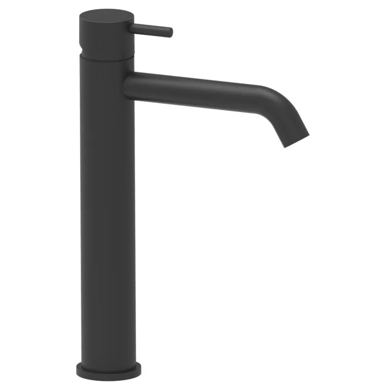 Speciale Aanbieding Wastafelkraan Opbouw Hoog Salenzi Giro Gepoedercoat Messing Mat Zwart