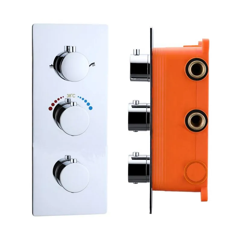 Aanbieding Inbouw Thermostaat Best Design Magna box 3 Weg 1/2 Ronde Knoppen Chroom
