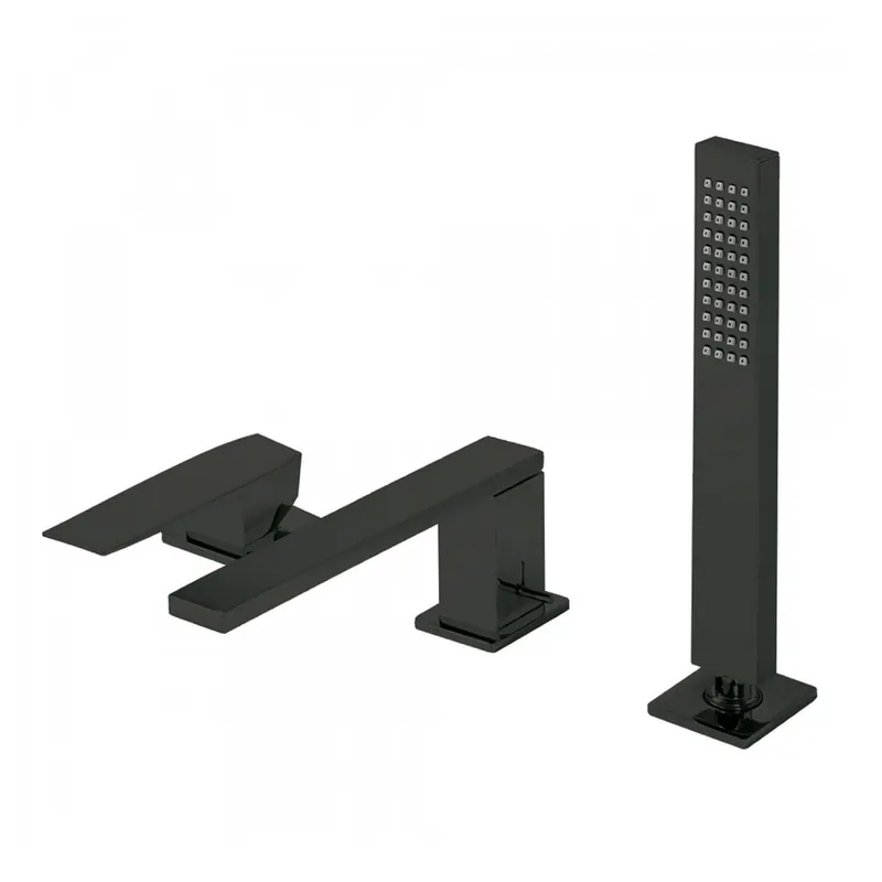Badrand Mengkraan Tres Slim met Handdouche 18x6.2 cm Vierkant Mat Zwart Goedkoop