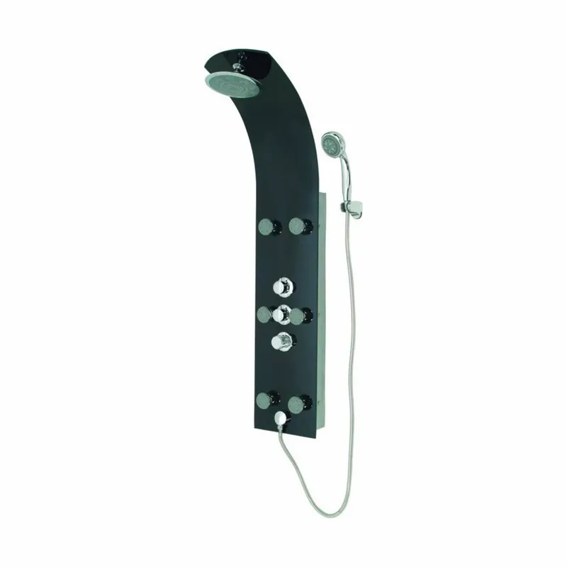 Bestel Nu Douchepaneel Schütte Lanzarote Thermostatische Douchekraan en Zes Massagesproeiers Zwart