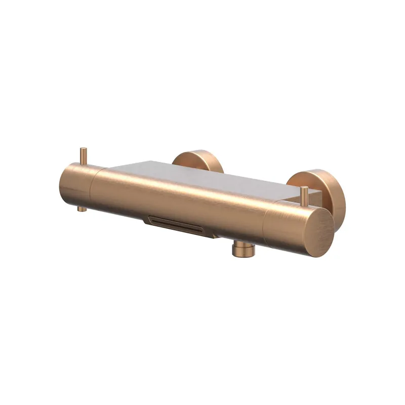 Koop Vandaag Badthermostaatkraan IVY Bond Opbouw Omstel Met Cascade Uitloop Met Omstel Cooltouch Geborsteld Mat Koper PVD