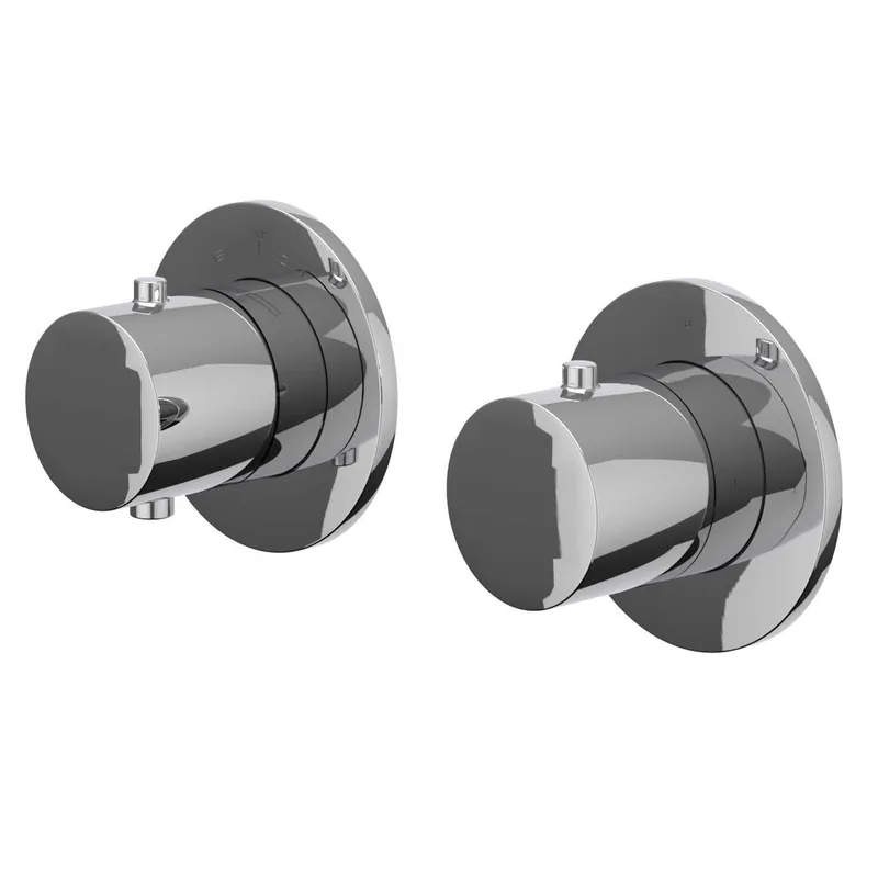 Goedkoop Afbouwdeel IVY Bond Inbouwthermostaat Symmetry 2-Weg Stop-Omstel Met Rond Rozet Chroom