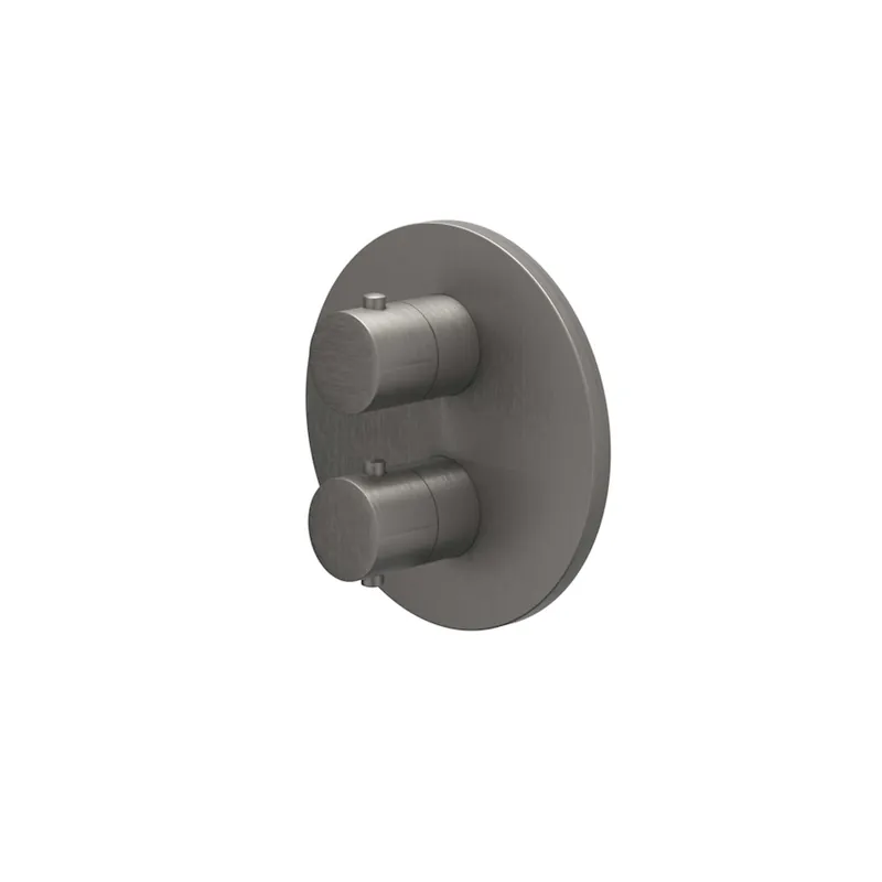 Afbouwdeel IVY Bond Inbouwthermostaat 3-weg Met Rond Rozet Geborsteld Metal Black PVD Meest Verkocht