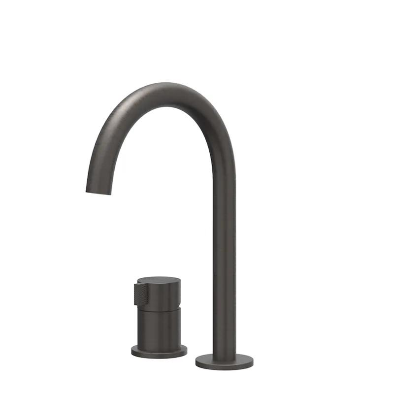 Rechtstreeks Van De Fabrikant Wastafelkraan IVY Tribe Coldstart 2-gats RVS316 Geborsteld Carbon Black PVD