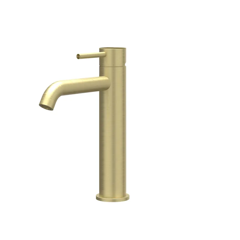 Nu Kopen Wastafelkraan IVY Concord Model M Coldstart RVS316 Geborsteld Mat Goud PVD