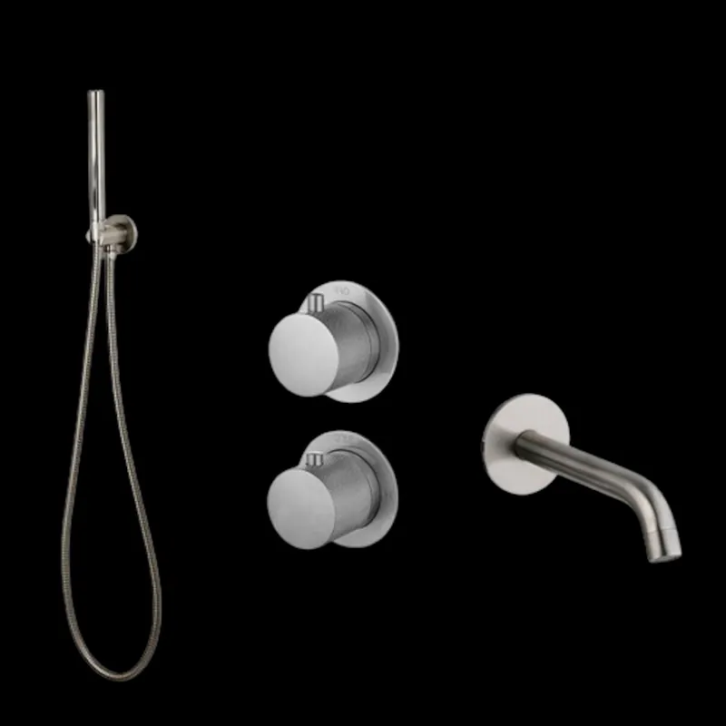 Badset Inbouw Sanilux Hops Met Box Thermostaat Muurbevestiging Met Geribbeld Knop Gunmetal Meest Verkocht