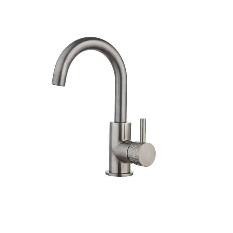 Wastafelmengkraan Opbouw Sanilux Largo Met Draaibare Uitloop En Geribbeld Knop Gunmetal Op = Op