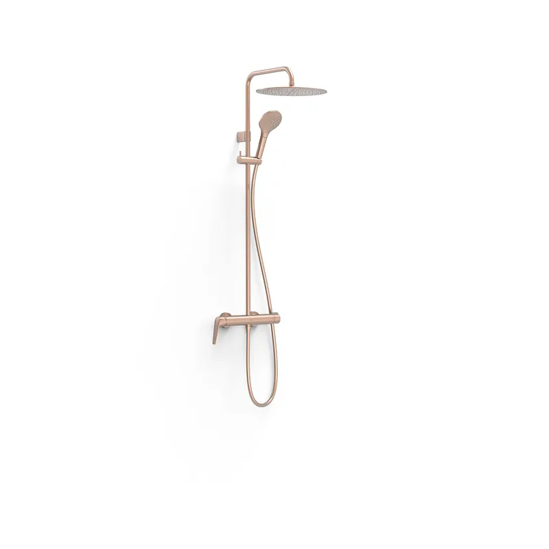 Regendouche Tres Fuji 203 Cm met Handdouche Mat Rose Gold Betrouwbaar
