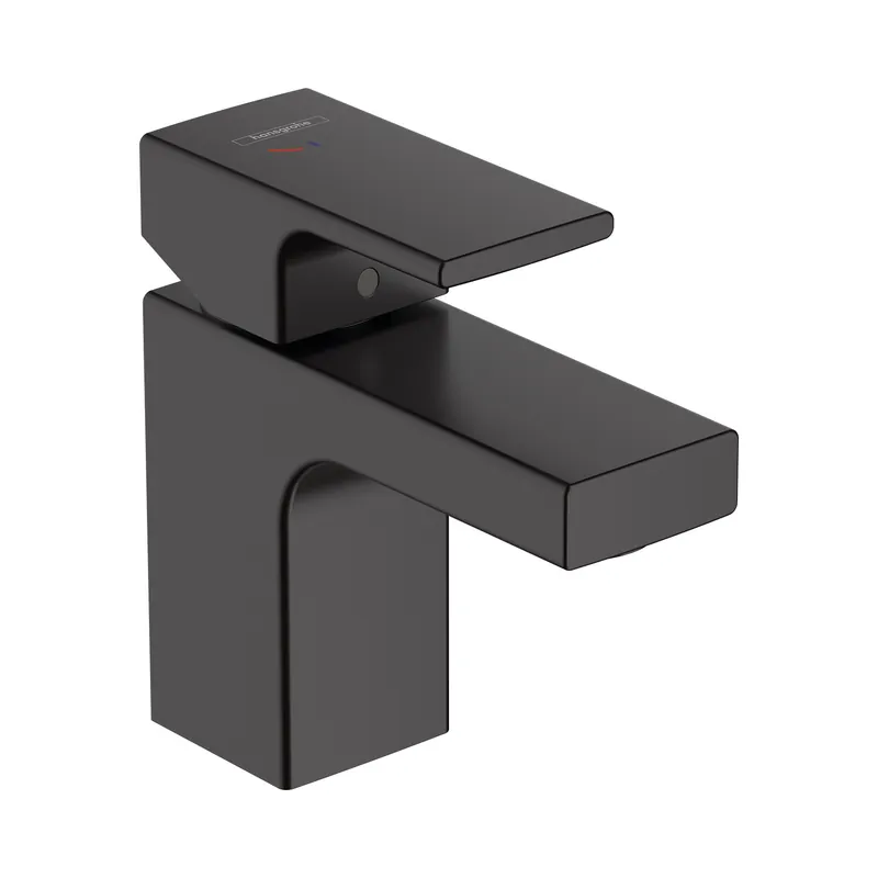 Wastafelmengkraan HansGrohe Vernis Shape Eengreeps 70 CoolStart Zinc Met Trekwaste Mat Zwart Shop Nu