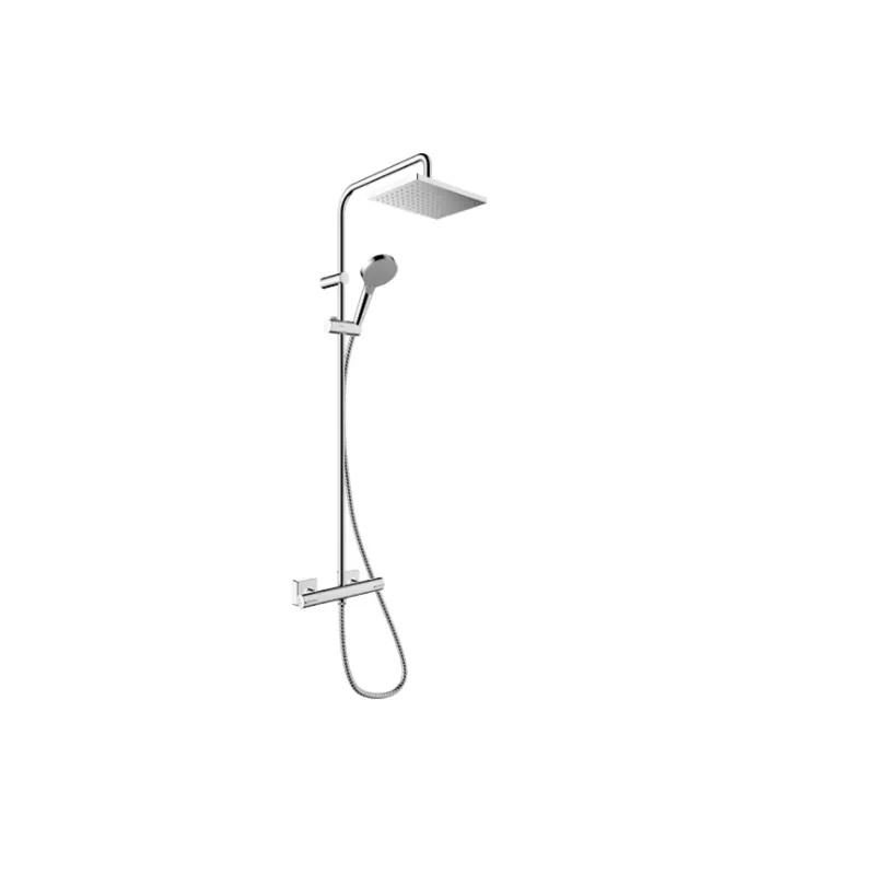 Regendouche set HansGrohe Vernis Shape Showerpipe 230 1 Jet met Douchethermostaat Chroom Nieuw