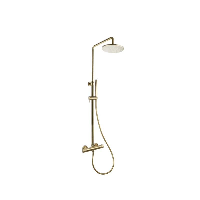 Koop Online Doucheset Sanilux Rubb Opbouw Thermostatisch Rond Geborsteld Goud