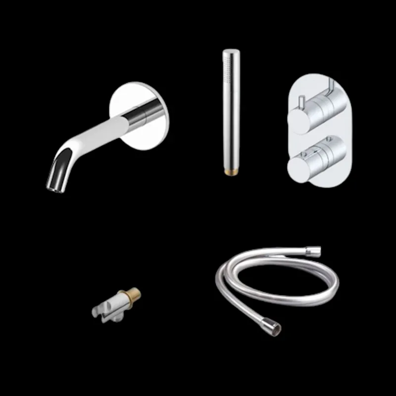 Badset Sanilux Rubb Inbouw Met Thermostaat, Doucheslang en Handdouche Chroom Beperkt Aanbod
