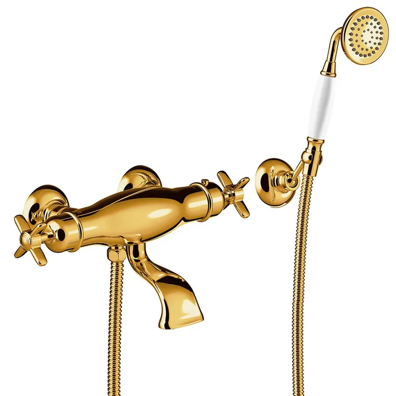 Weekendaanbieding Badmengkraan Tres Clasic Opbouw Incl Handdouche Goud