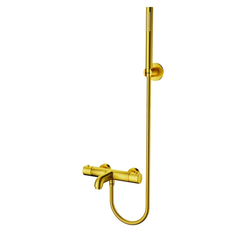 Bad/Douchekraan Aquasplash Colorato Opbouw Thermostatisch Geborsteld Goud Nieuw