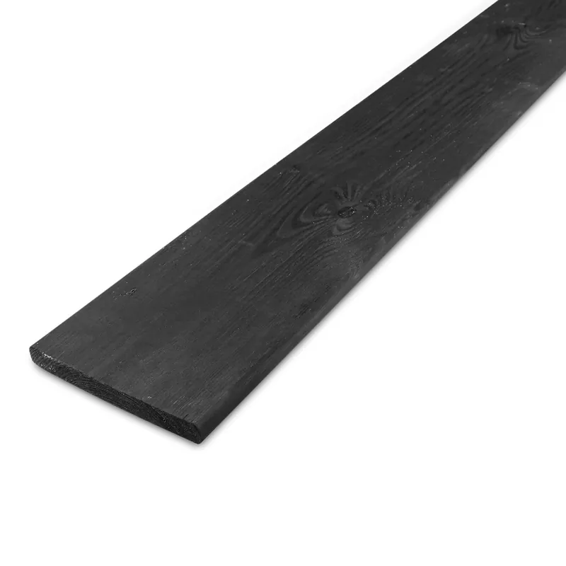 Express Levering vuren - plank - zwart Zwart gebeitst vuren plank - 16x140 mm - geschaafd - plank voor buiten - zwart vurenhout KD 18-20% - Zwart gebeitst vuren plank - 16x140 mm - geschaafd: 400 cm