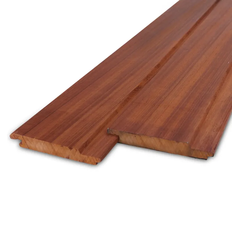 hardhout - rabat Padoek channelsiding - 21x115 mm - geschaafd - channel siding - padouk hardhout AD 20-25% - Padouk channelsiding - 21x115 mm - geschaafd: 125 cm Gereduceerde Prijs