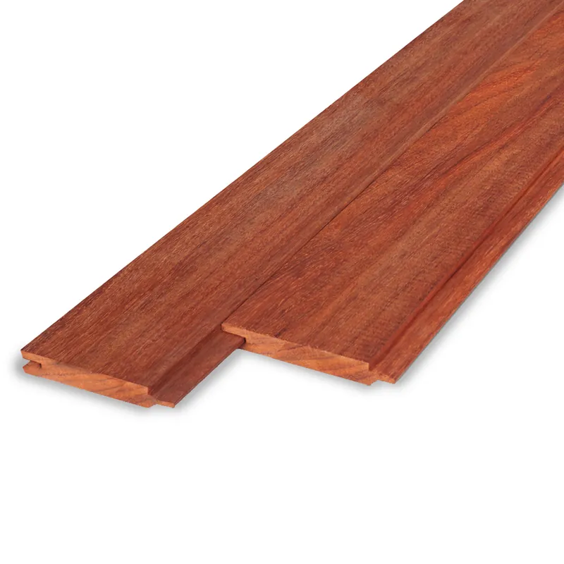 Rechtstreeks Van De Fabrikant hardhout - vellingdeel Padoek vellingdeel - 21x110 mm - geschaafd - mes en groef plank - padouk hardhout AD 20-25% - Padouk vellingdeel - 21x110 mm - geschaafd: 125 cm