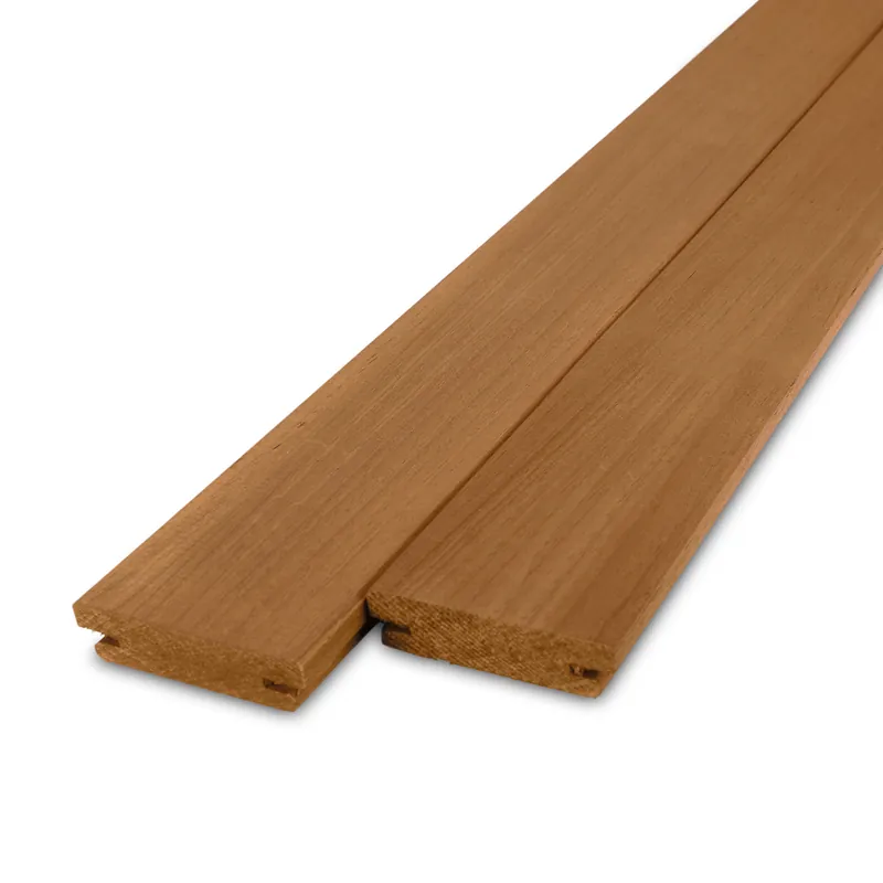 Uitverkoop thermo - b-fix Thermo ayous B-fix plank - 21x88 mm - geschaafd - B-fix rabat- & vlonderplank - thermisch gemodificeerd ayous hout KD 8-12% - Thermo ayous B–fix plank - 21x88 mm - geschaafd: 245 cm