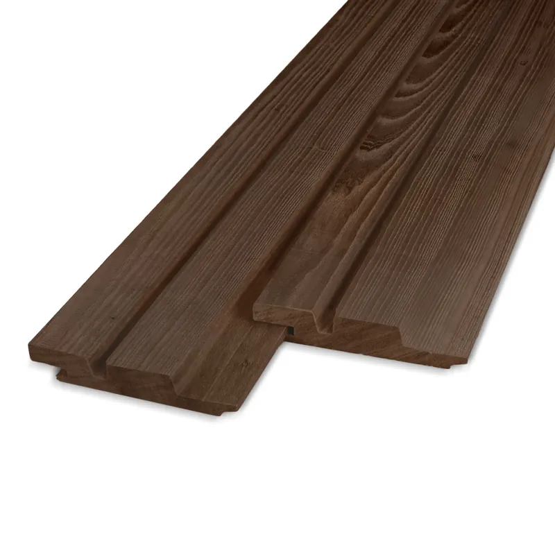 Alleen Vandaag thermo - rabat Thermo essen dubbel blokprofiel (50/50) (mes en groef) - 21x115 mm - geschaafd - blokprofiel (T&G) - thermisch gemodificeerd essenhout KD 8-12% - Thermo essen essen dubbel blokprofiel (50/50) (mes en groef ) - 21x115 mm - geschaafd: 220 cm