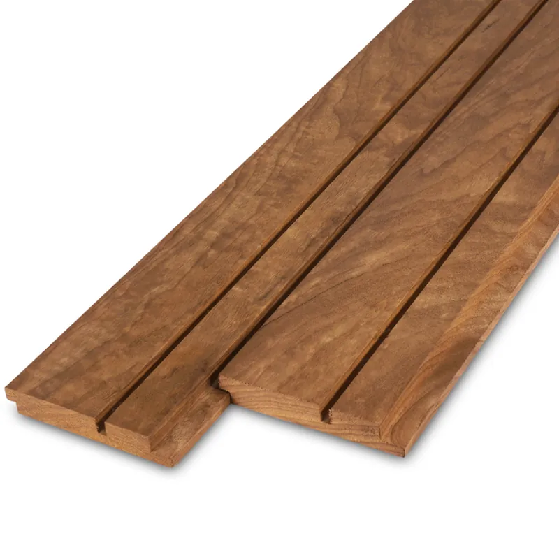 thermo - rabat Thermo fraké dubbel blokprofiel (70/30) - 21x125 mm - geschaafd - blokprofiel - thermisch gemodificeerd frake hout KD 8-12% - Thermo fraké dubbel blokprofiel (70/30) - 21x125 mm - geschaafd: 245 cm Op = Op