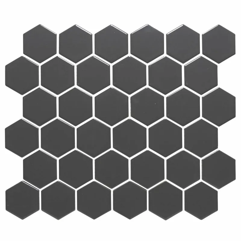 Meest Verkocht Mozaïek Barcelona 28.1x32.5 cm Geglazuurd Porselein Hexagon Mat Donker Grijs (Prijs Per m2)