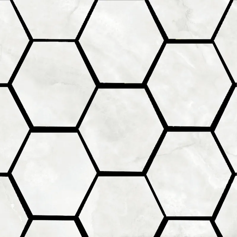 Flitsaanbieding Mozaiek Pamesa Lux Noor White 32,5x22,5 cm Hexagon Gepolijst Wit (Prijs Per Stuk)