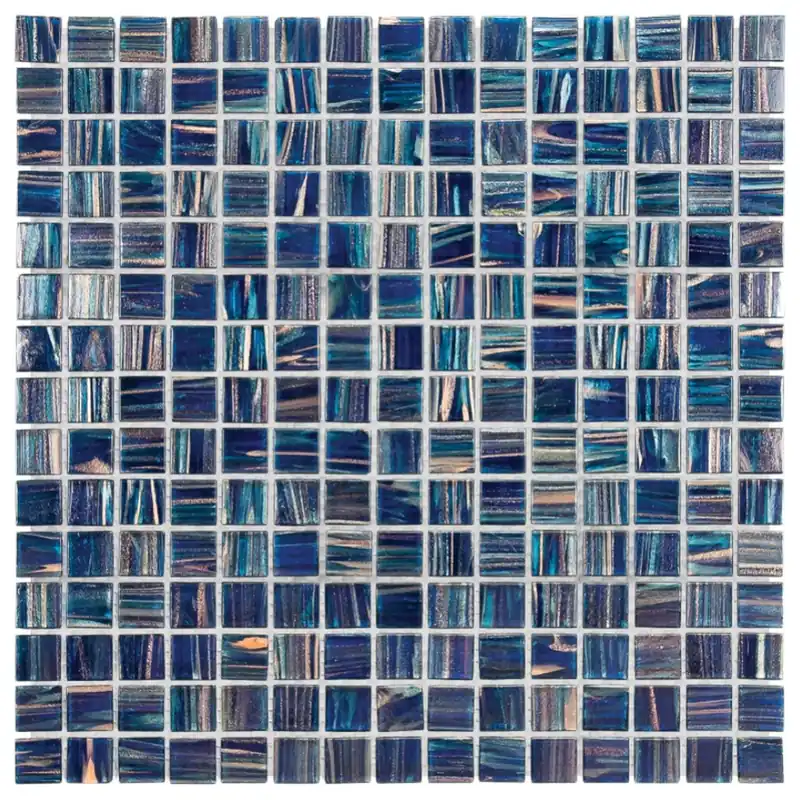 Mozaïek Amsterdam Goud 32.2x32.2 cm Glas Met Goud Ader En Donkerblauw (Prijs per 1,04 M2) Tijdelijk Beschikbaar