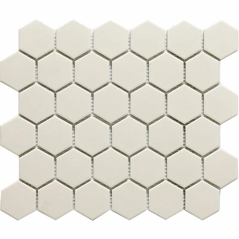 Mozaïek London 28.1x32.5 cm Onverglaasd Porselein Hexagon, Mat Antislip En Wit (Prijs Per m2) Alleen Vandaag