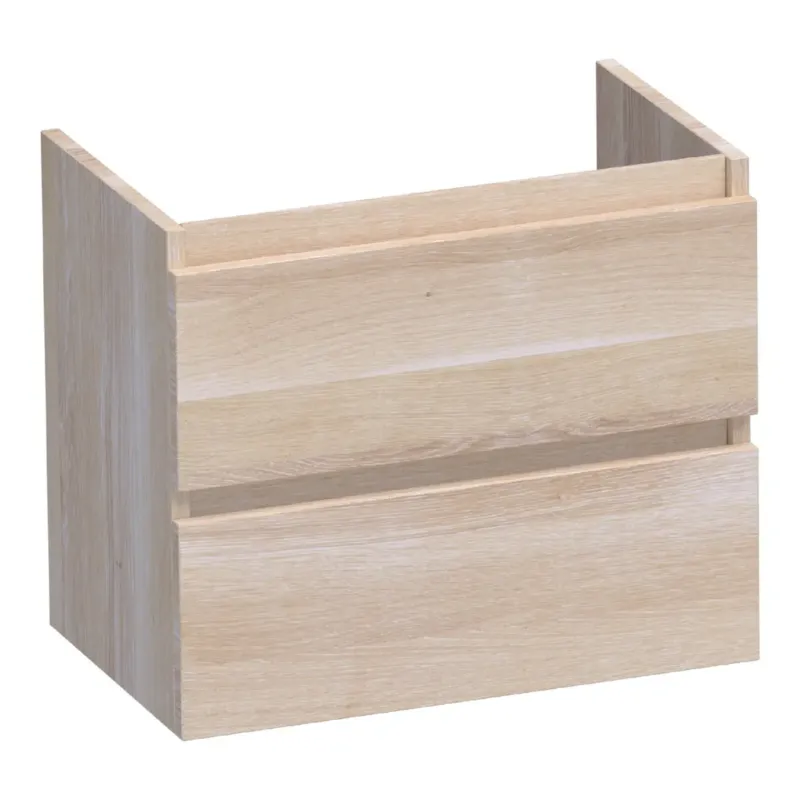 Rechtstreeks Van De Fabrikant Brauer Joy onderkast ondiep 60cm met 2 softclose lades lamellen eiken wit
