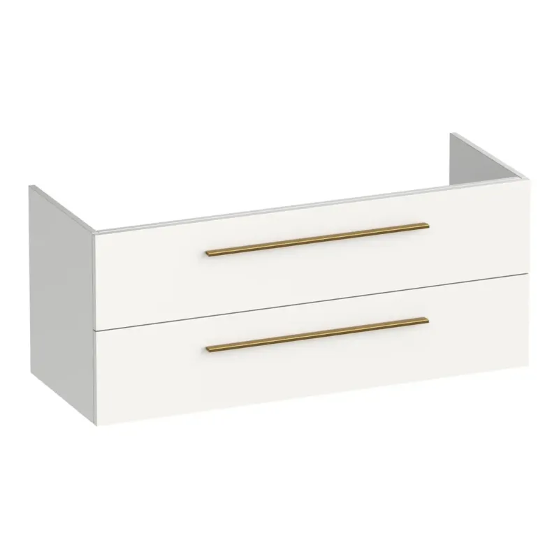 Tijdelijk Beschikbaar Brauer Trust onderkast 120cm met 2 softclose lades en 2 sifon uitsparingen wit mat
