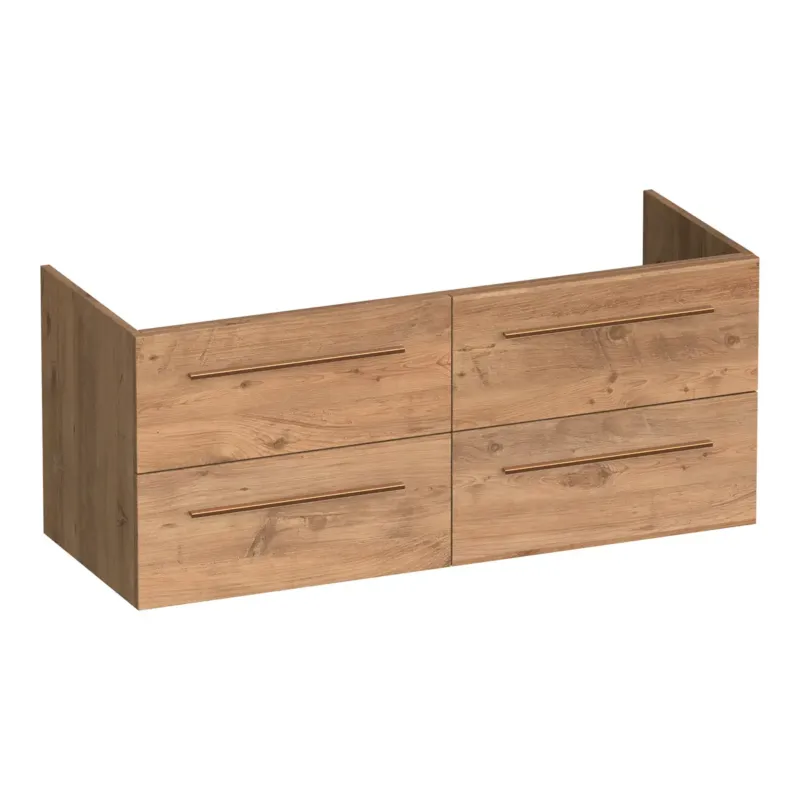 Brauer Trust onderkast 120cm met 4 softclose lades en 2 sifon uitsparingen chateau Premium