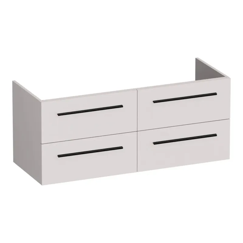 Brauer Trust onderkast 120cm met 4 softclose lades en 2 sifon uitsparingen zand mat Exclusieve Aanbieding