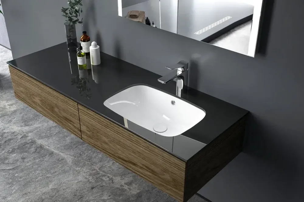 SHOWMODEL Sapho Nuvo inbouw wastafel keramiek 55x38cm wit glans Premium