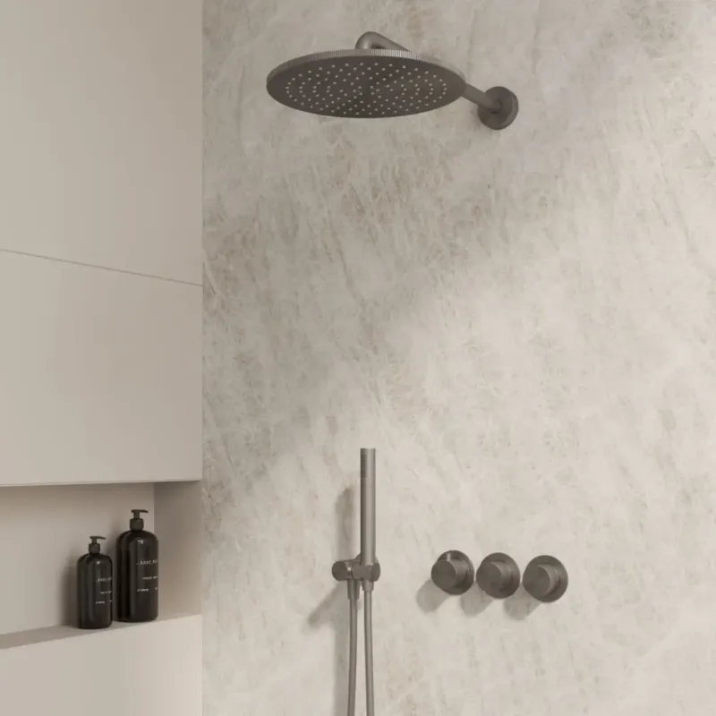 Best Design Moya M-250 inbouw regendoucheset gunmetal Finale Uitverkoop