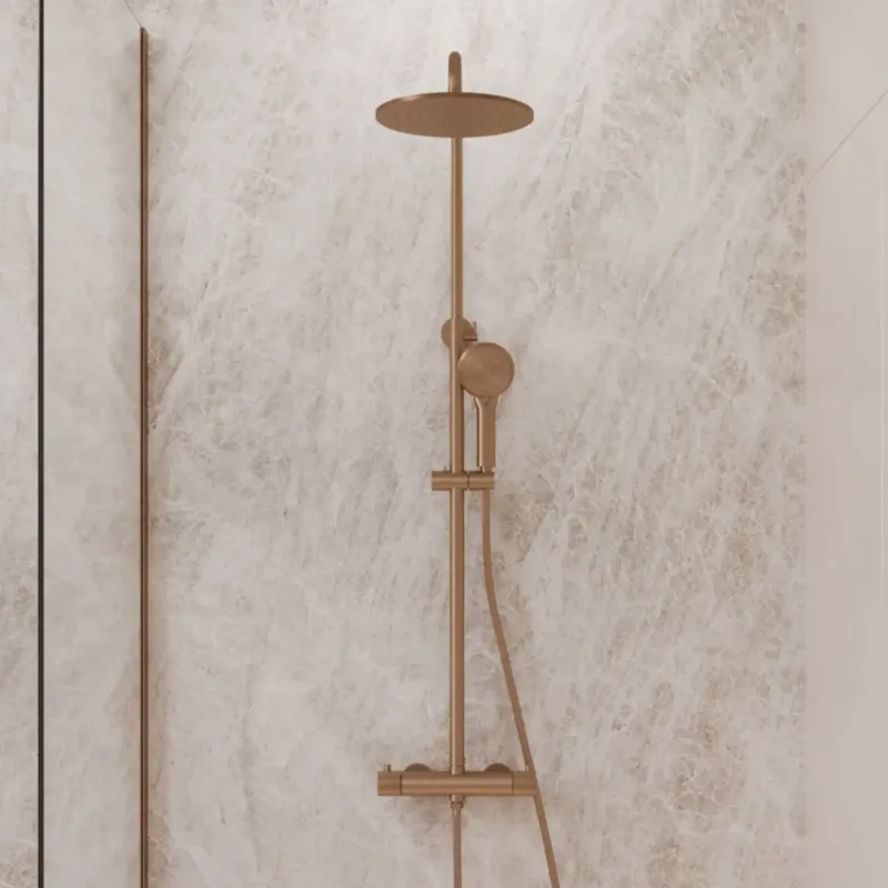 Aanbieding Best-Design High-End Liora thermostatische regendouche opbouwset geborsteld brons