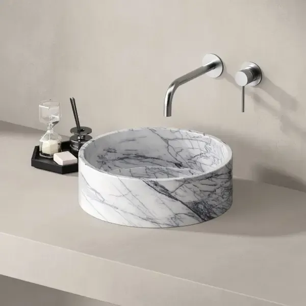 Best Design Pureline marmer waskom Ø40x13cm lilac marble Laatste Versie