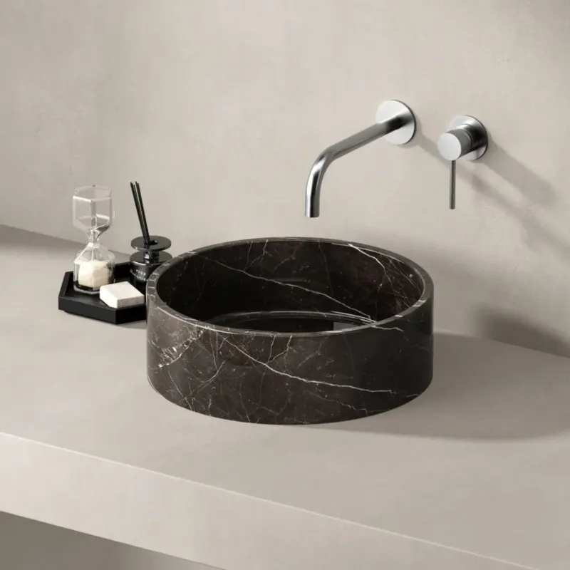Best Design Pureline marmer waskom Ø40x13cm coffee mousse Populair