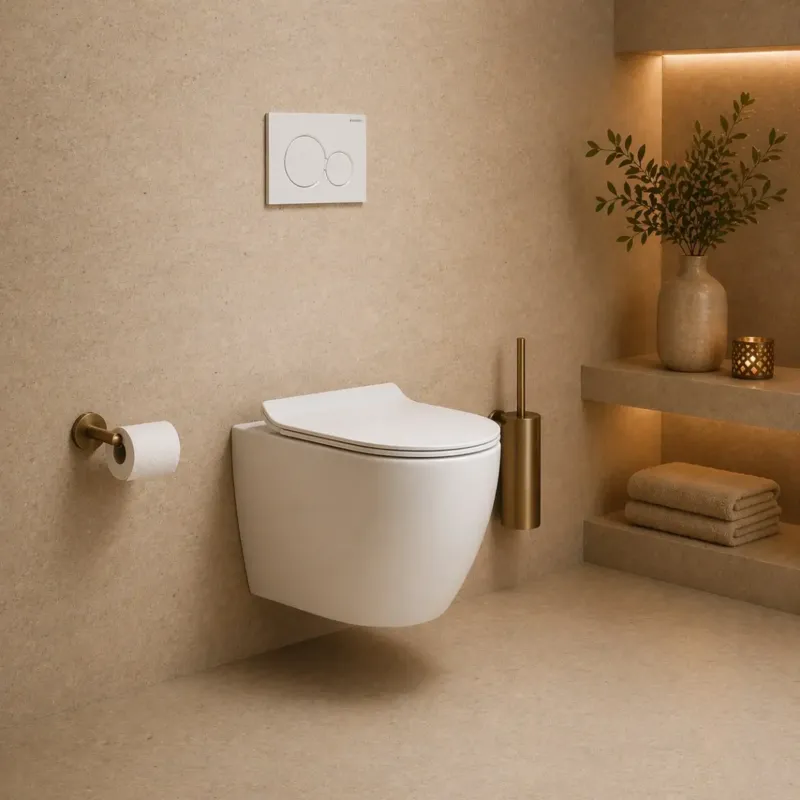Hoge Kwaliteit Sanigoods Flux tornado flush randloos hangend toilet wit met softclose zitting
