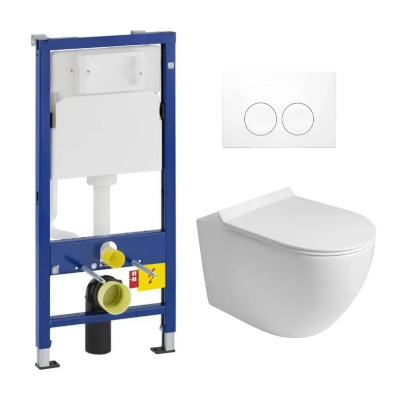 Flitsaanbieding Geberit UP100 toiletset met Sanigoods Flux tornado flush randloos toilet met softclose zitting