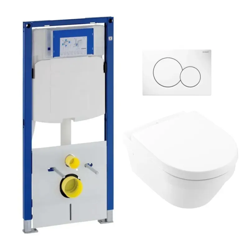 Nu Kopen Geberit UP320 toiletset met Villeroy & Boch Architectura randloos toilet met softclose zitting