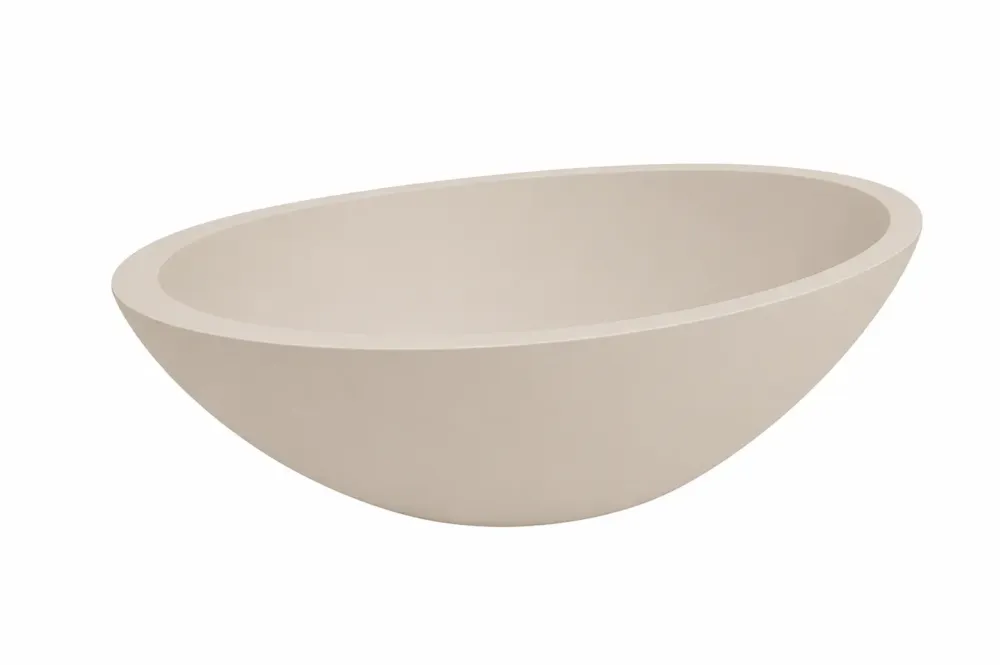 Gereduceerde Prijs Mueller Mira solid surface wastafel ovaal beige