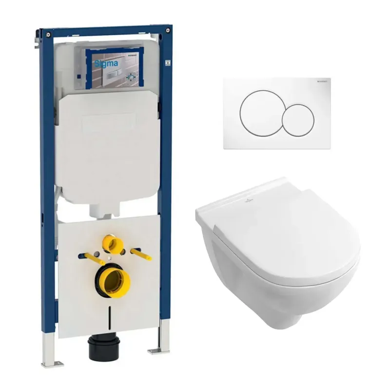 Geberit UP720 toiletset met Villeroy & Boch O.novo toilet met softclose zitting Laatste Versie